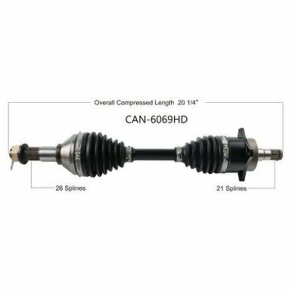 Wide Open Heavy Duty CV Axle for CAN AM HD FRONT LEFT OUTLANDER 800R XMR 11-12 CAN-6069HD
